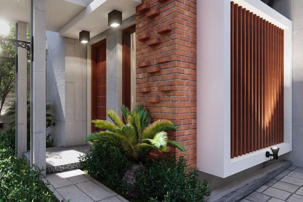 3D architectural visualization of tropical house