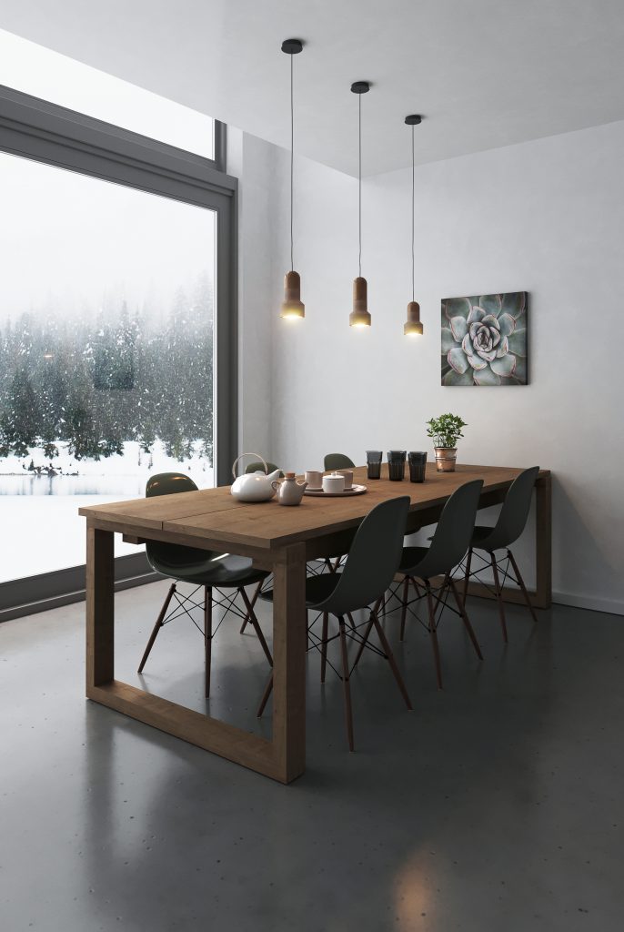Dining Room In Scandinavian Style, Scandinavian Style Dining Room Table